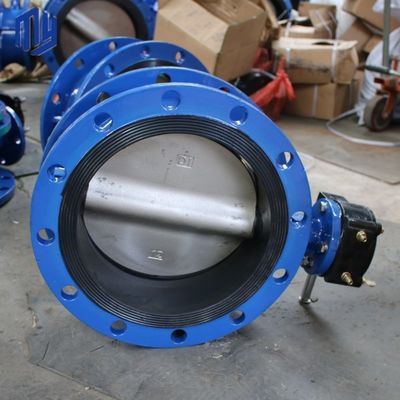 산업용 DN600 PN10 PN25 NBR 좌석 전기 나비 밸브 듀얼 플랑스 퀄프 오픈