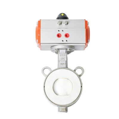 PTFE 액추에이터 스테인리스 스틸 304 부드러운 밀폐 나비 밸브 사용자 정의 포트 크기