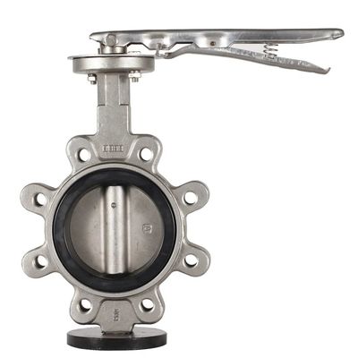 API609 EPDM 라인된 PTFE Cast Iron Lug 타입 웨이퍼 나비 밸브