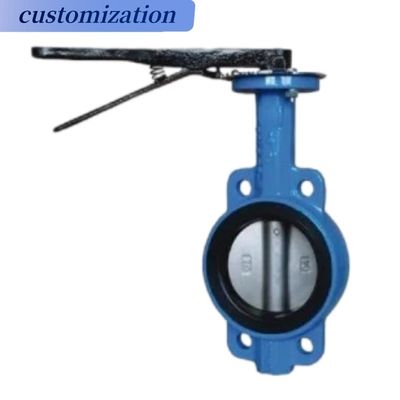 산업용 대막 구조 EPDM PTFE 웨이퍼 유연 철 레버로 나비 밸브