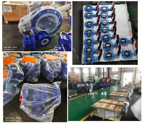 고온 매체 알루미늄 합금 웨이퍼 타입 PTFE 센터 밀폐 나비 밸브