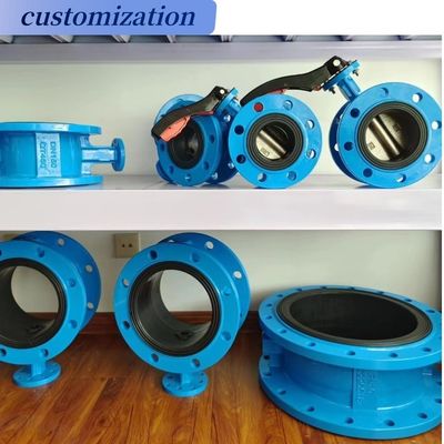 800mm 주식 고무 배열 된 이중 플랜지 나비 밸브 큰 크기 PN16 DN1000 적합