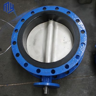 산업용 DN600 PN10 PN25 NBR 좌석 전기 나비 밸브 듀얼 플랑스 퀄프 오픈