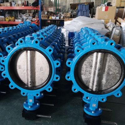 DN350 PN16 나비 밸브 EPDM 유연 철 웨이퍼 플랜지 럭 물용 물 시스템