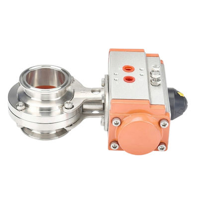 EPDM PTFE 밀폐 재료 식품 위생용 환기를 위한 Pneumatic Butterfly Valve