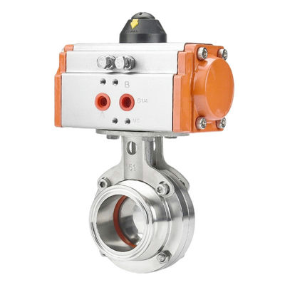 EPDM PTFE 밀폐 재료 식품 위생용 환기를 위한 Pneumatic Butterfly Valve